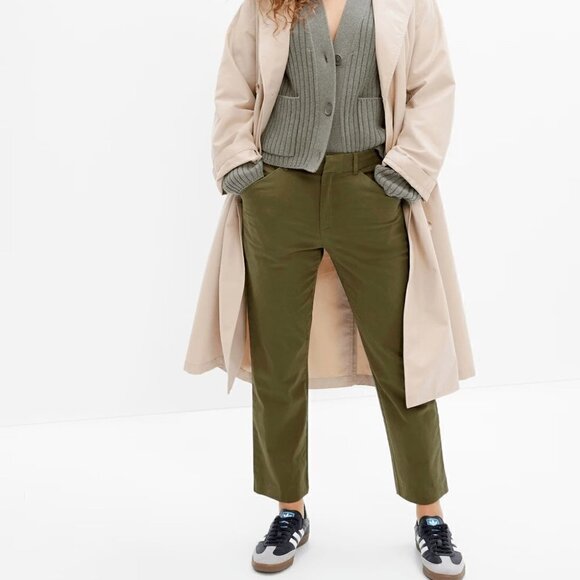 GAP High Rise Slim Stretch Khakis Chino Ankle Pants Work Black Size 2 RT$60 NWT - Picture 2 of 10